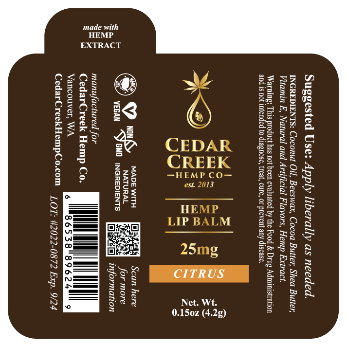 Cedar Creek Cannabis CBD Lip Balm