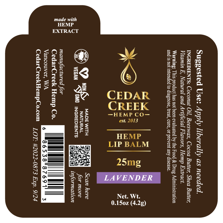 Cedar Creek Cannabis CBD Lip Balm
