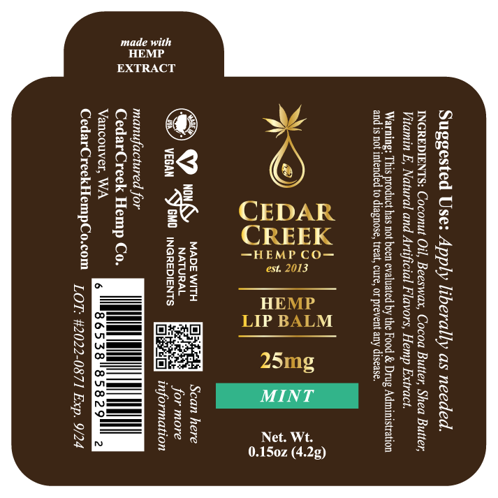 Cedar Creek Cannabis CBD Lip Balm