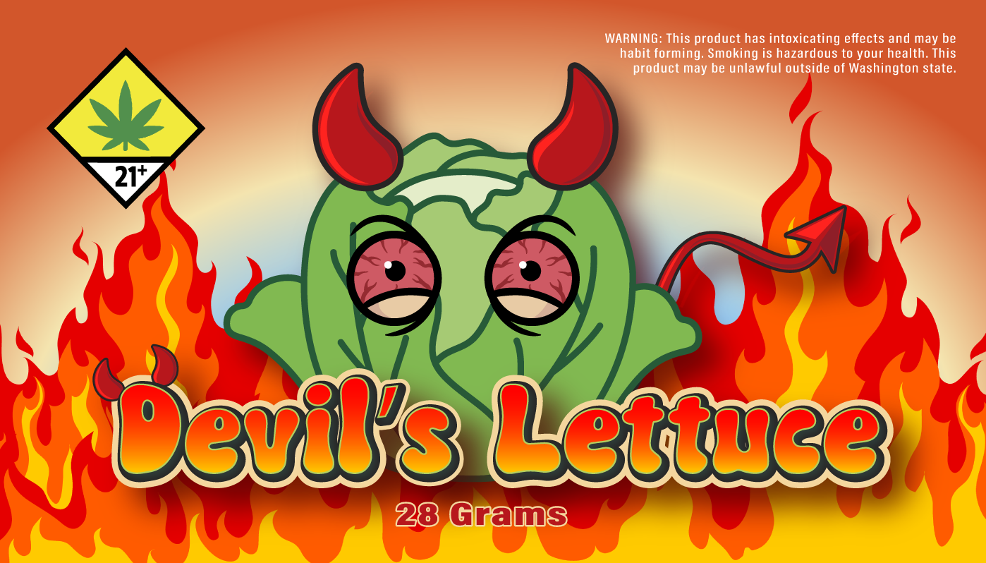 Devil's Lettuce 28G Jar Label