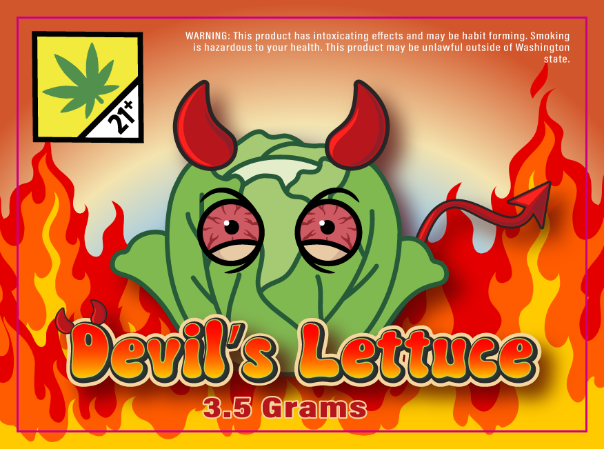 Devil's Lettuce 3.5G Jar Label