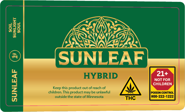 MN - Sunleaf 1g Preroll Labels