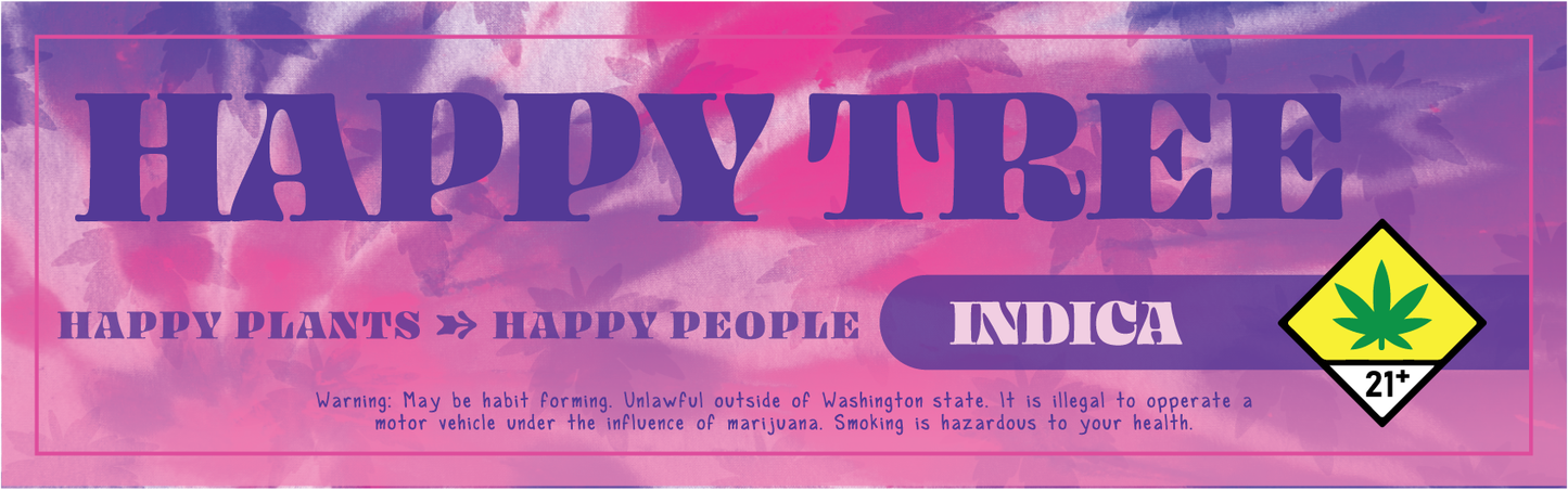 Happy Tree Bag Label 5.375x1.5