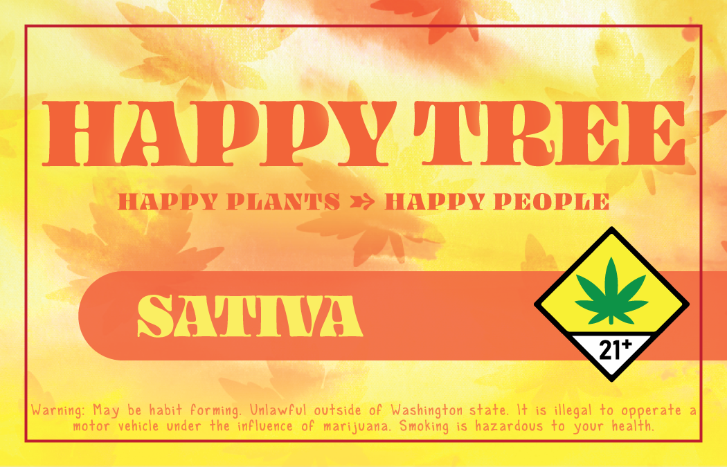 Happy Tree Eighth Bag Label 3.25x2
