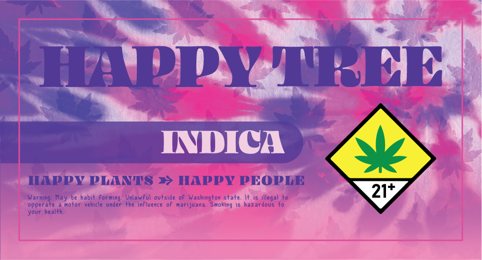Happy Tree Bag Label 3x1.5