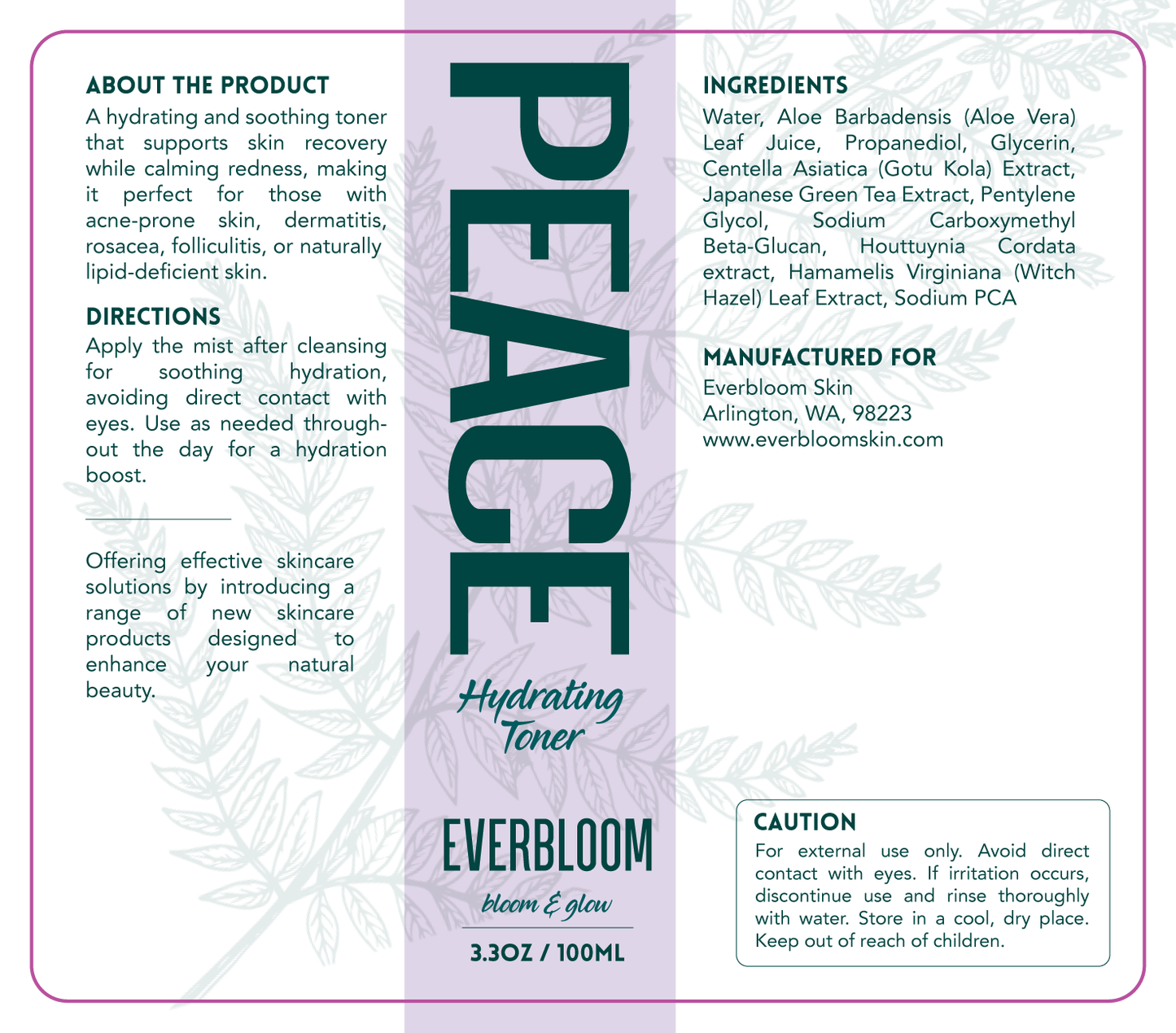 Everbloom 100ML 4.7x4.1in Label