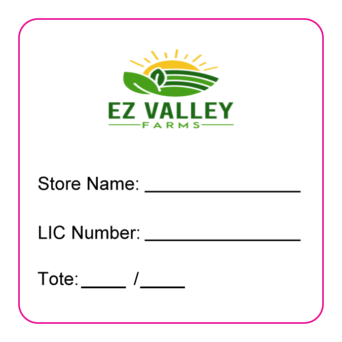 EZ Valley Farms Shipping Label