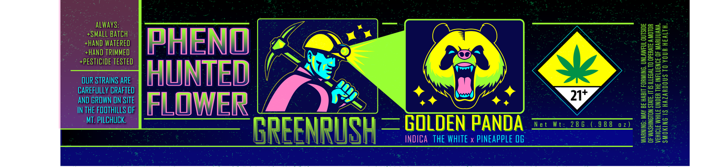 Green Rush Jar Label 28G