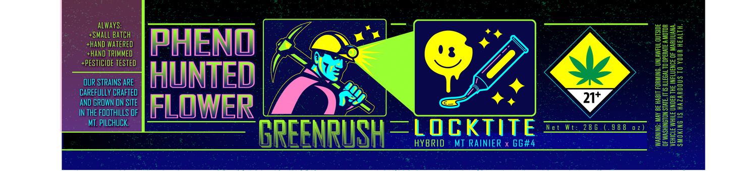 Green Rush Jar Label 28G