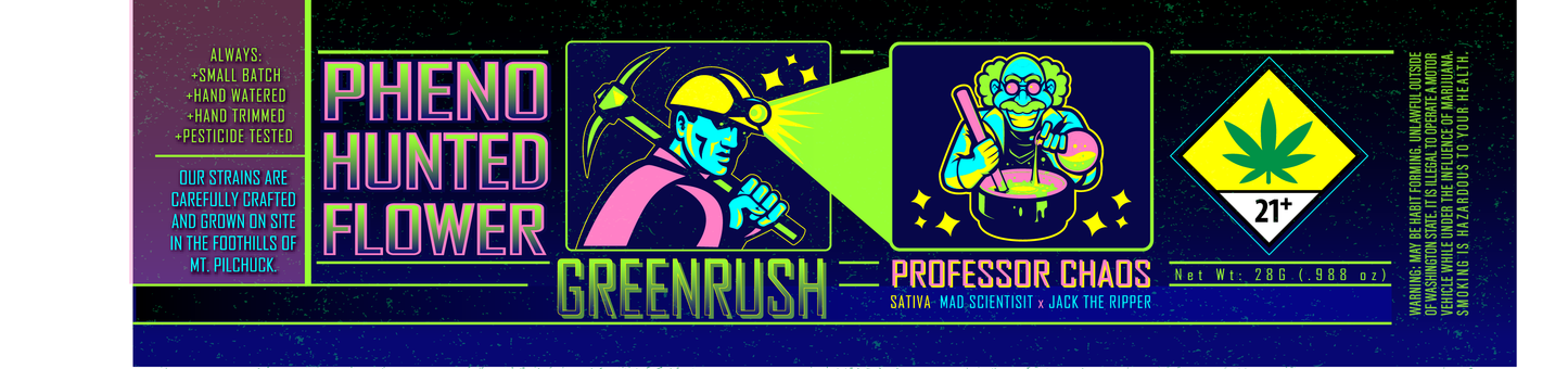 Green Rush Jar Label 28G