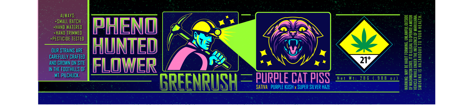 Green Rush Jar Label 28G