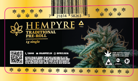 Hempyre Preroll Labels