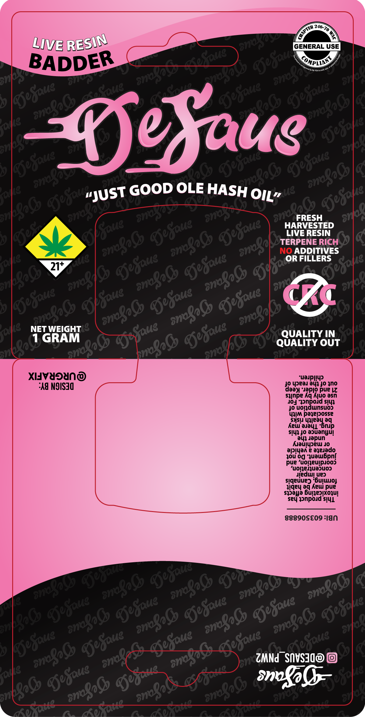 De Saus Live Resin Badder Stand Up 9ML Dab