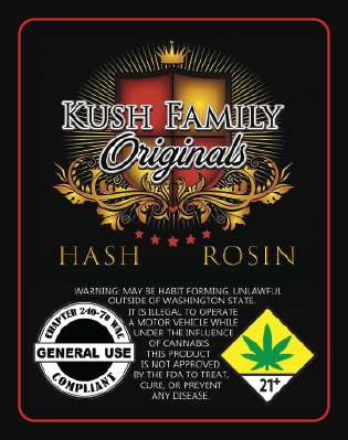 Kush Family Originals Hash Rosin 2x2.6in Sticker