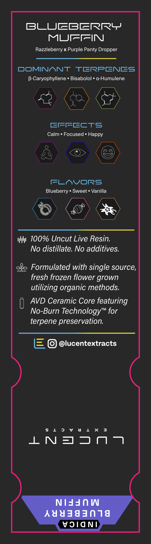 Lucent Live Resin 100% Uncut Vape Label