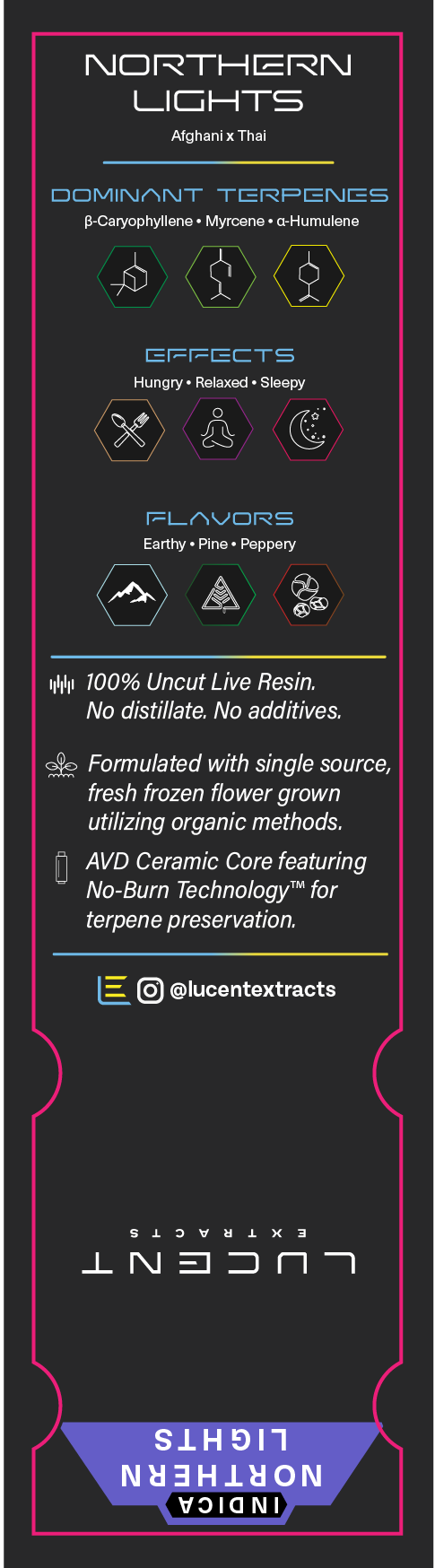 Lucent Live Resin 100% Uncut Vape Label