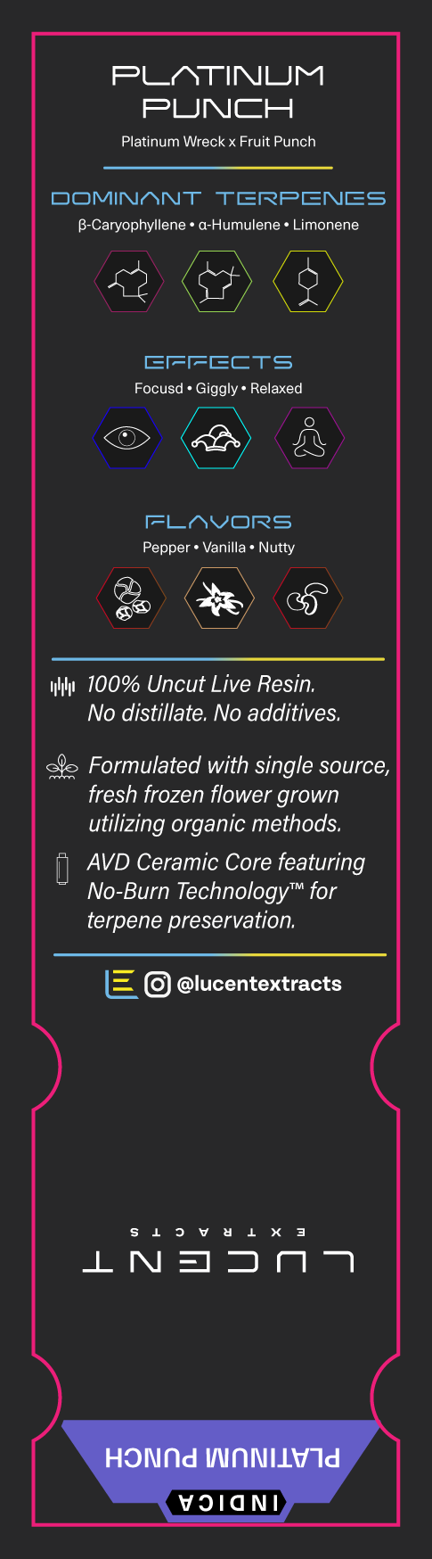 Lucent Live Resin 100% Uncut Vape Label