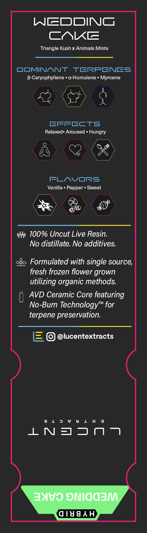 Lucent Live Resin 100% Uncut Vape Label
