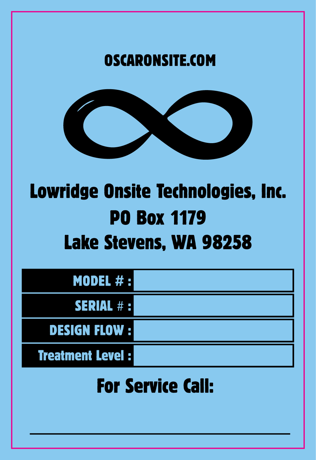 Blue Service Panel Sticker