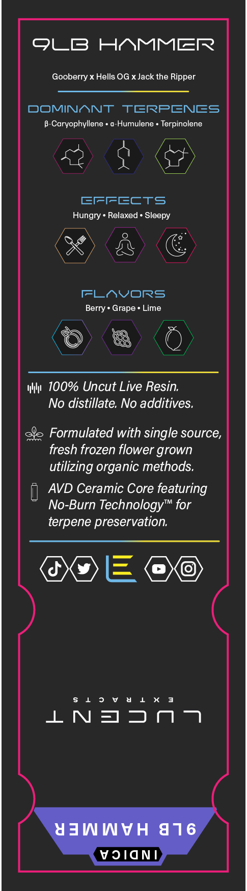 Lucent Live Resin 100% Uncut Vape Label