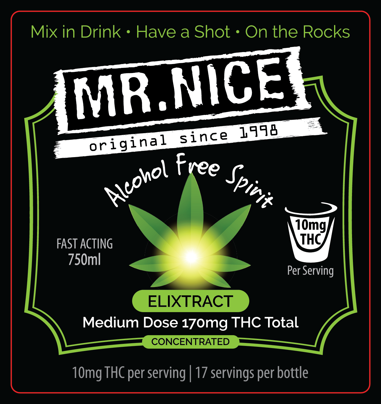Mr. Nice Alcohol Free Spirits Labels