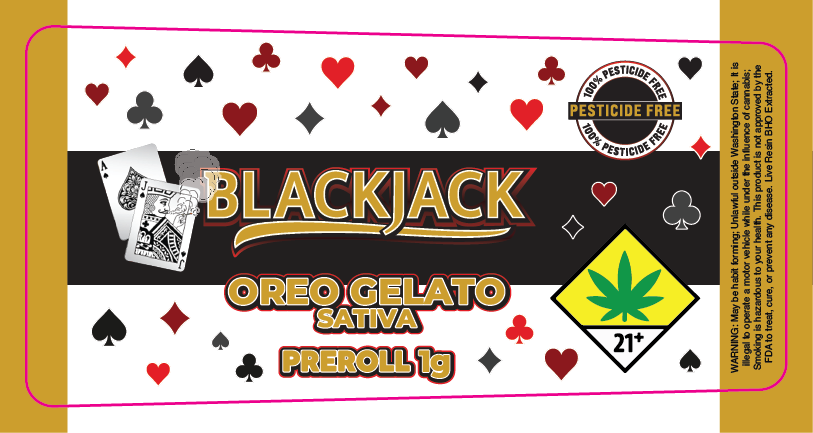 Black Jack Preroll Label 1g