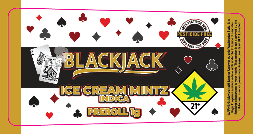 Black Jack Preroll Label 1g