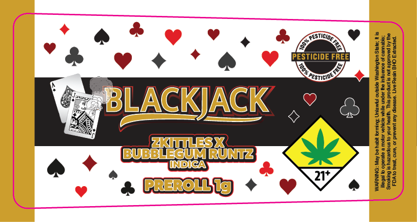 Black Jack Preroll Label 1g