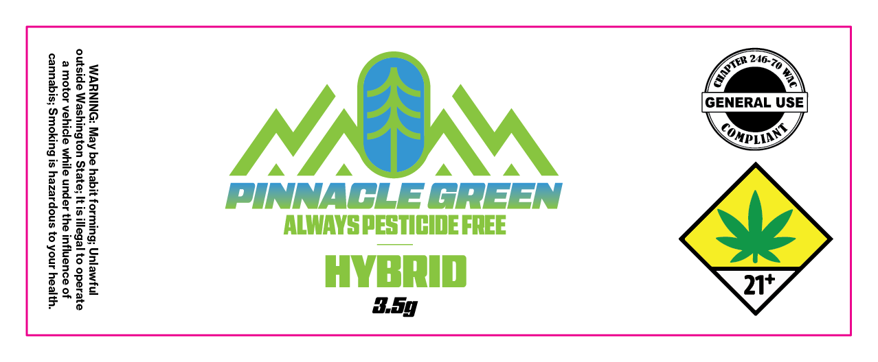 Pinnacle Green Jar Label 3.5g