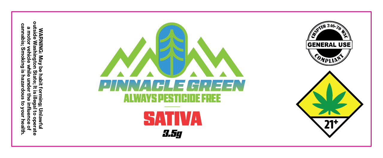Pinnacle Green Jar Label 3.5g