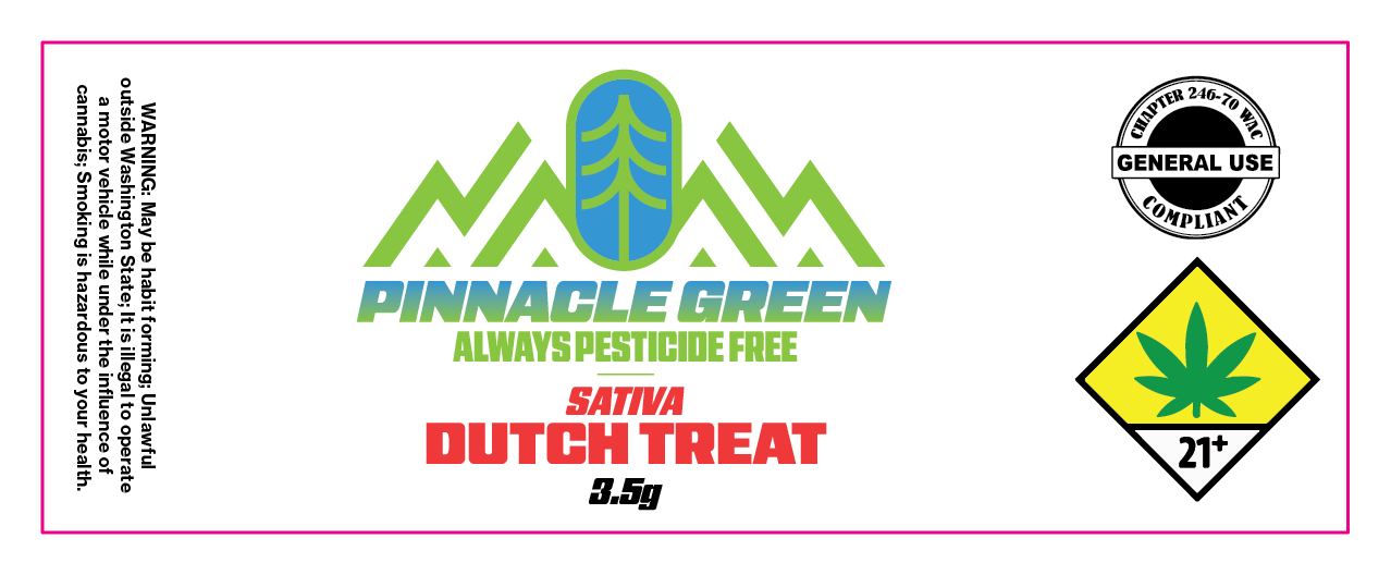 Pinnacle Green Jar Label 3.5g