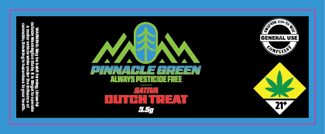 Pinnacle Green Jar Label 3.5g