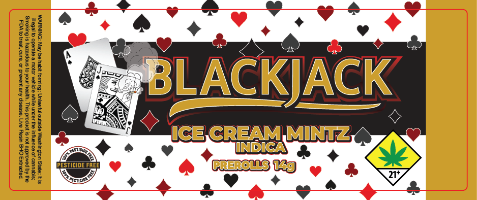 Black Jack Prerolls Label 14G