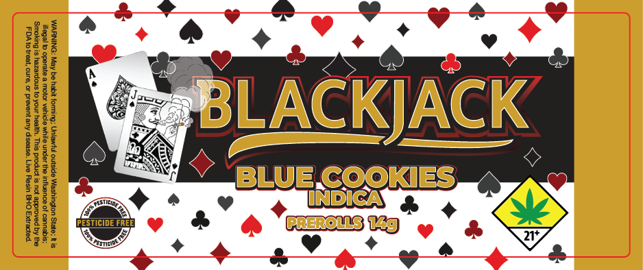 Black Jack Prerolls Label 14G