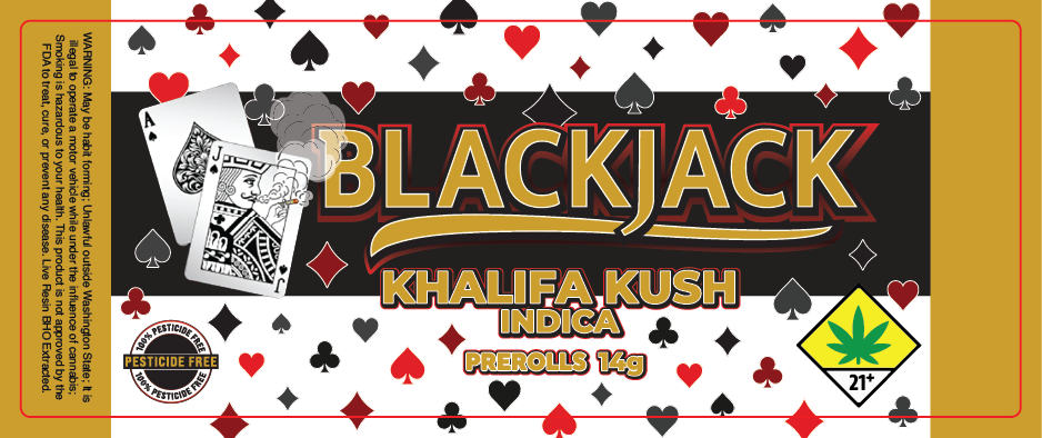 Black Jack Prerolls Label 14G