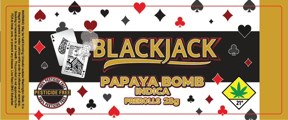 Black Jack Prerolls Label 28G