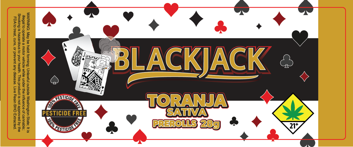 Black Jack Prerolls Label 28G