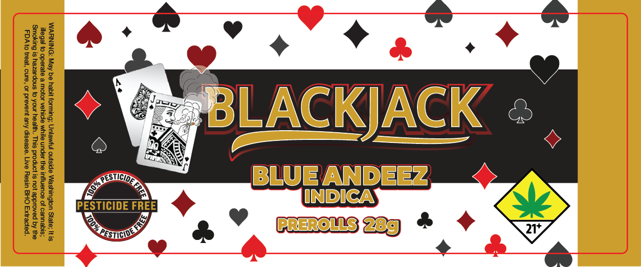 Black Jack Prerolls Label 28G