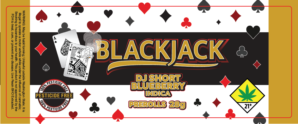 Black Jack Prerolls Label 28G