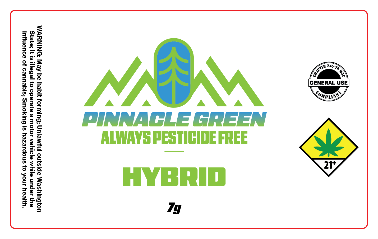 Pinnacle Green Jar Label 7g