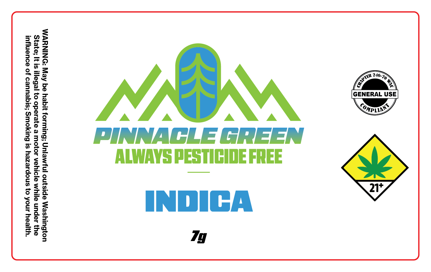Pinnacle Green Jar Label 7g