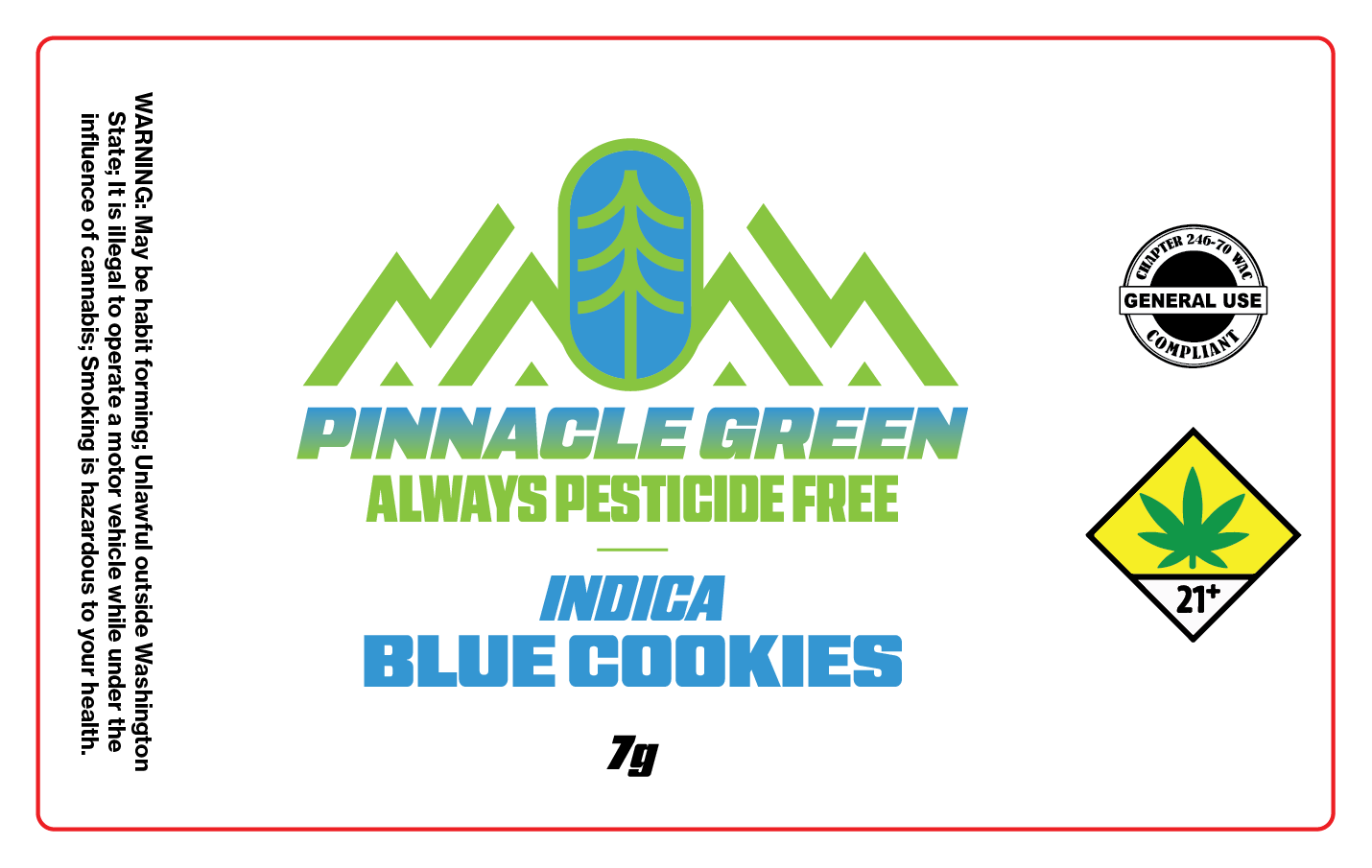 Pinnacle Green Jar Label 7g