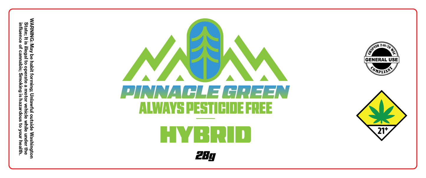 Pinnacle Green Jar Label 28g