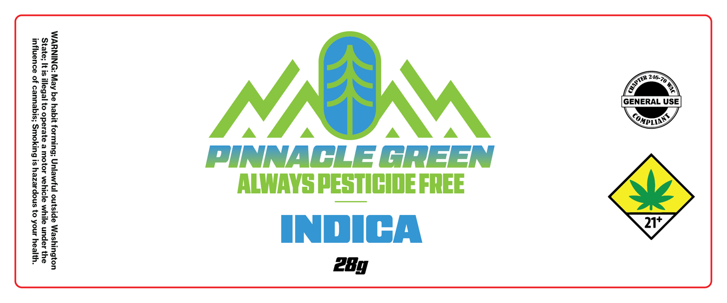 Pinnacle Green Jar Label 28g