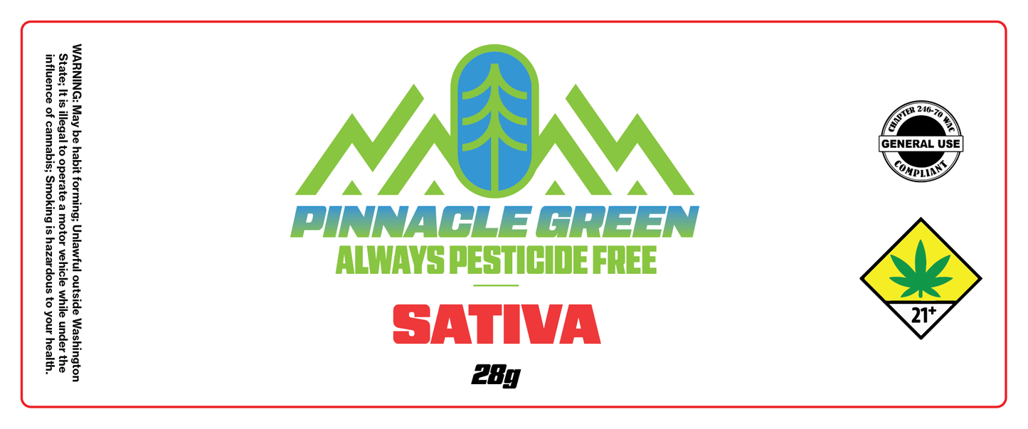 Pinnacle Green Jar Label 28g