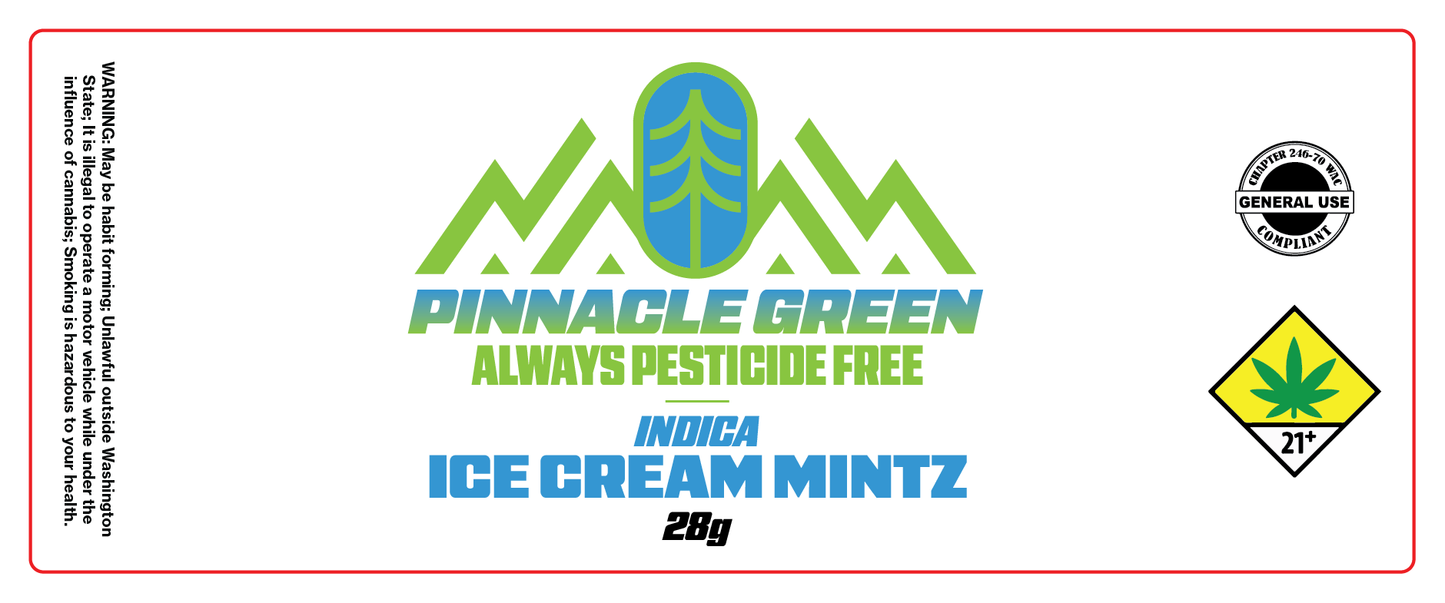 Pinnacle Green Jar Label 28g