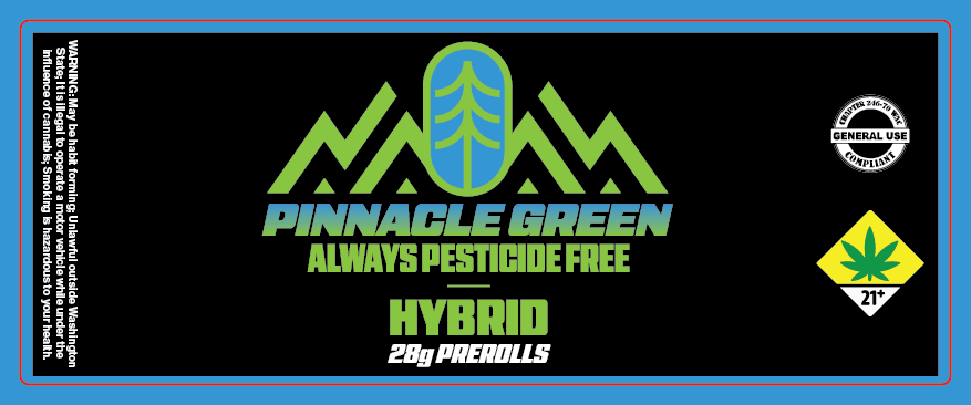 Pinnacle Green Prerolls Label 28g