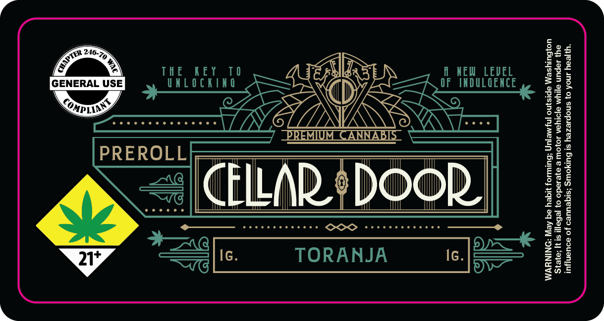 Cellar Door 1g Preroll Labels