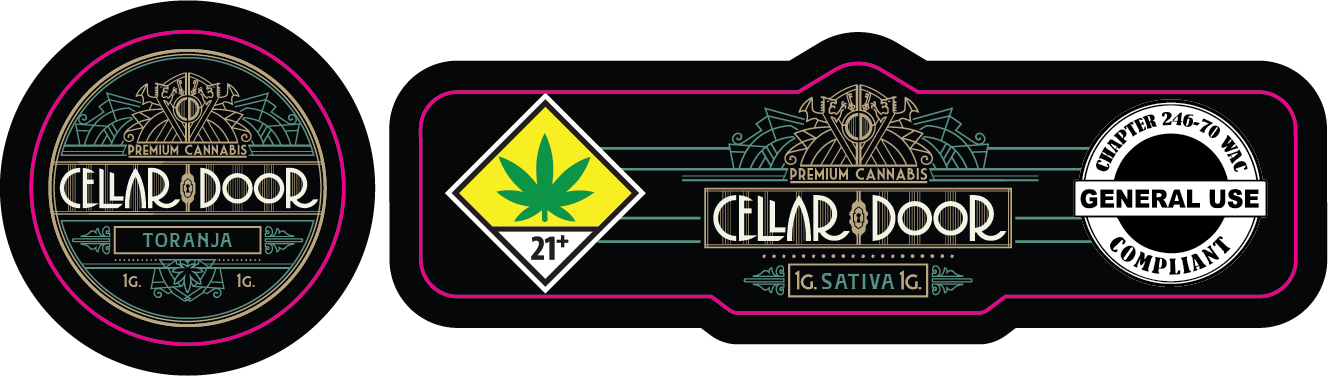 Cellar Door Jar and Lid Label 1g