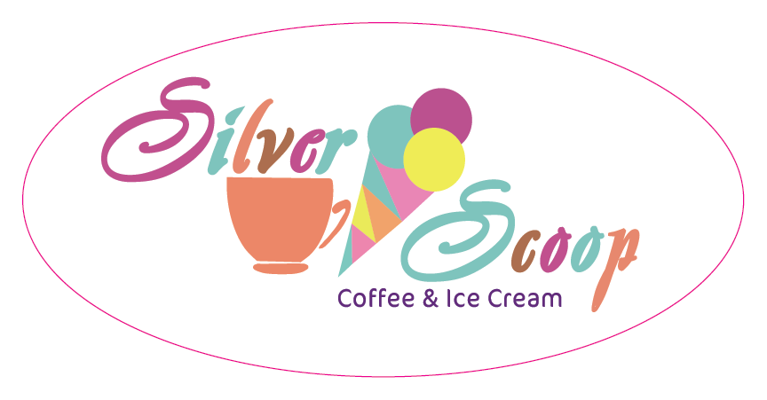 Silver Scoop Oval Stickers